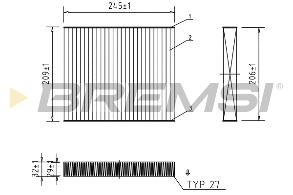 Filtre, air de l'habitacle BREMSI FC0931C