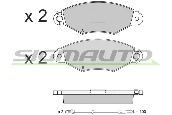 Kit de plaquettes de frein, frein à disque SIGMAUTO SPB019