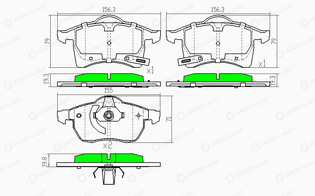Kit de plaquettes de frein, frein à disque Automotive Adriado GLBP0025