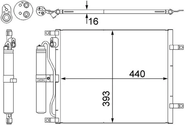 Condenseur, climatisation MAHLE AC 443 000S