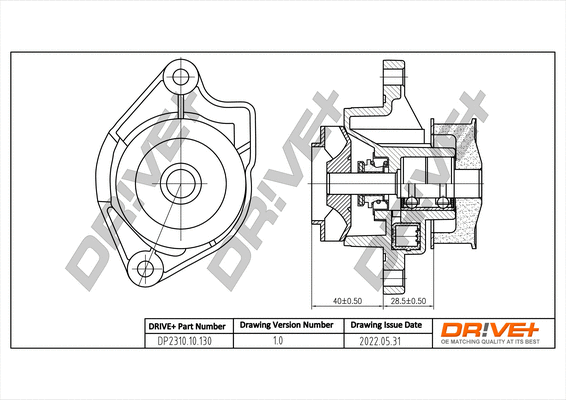 Pompe à eau, refroidissement du moteur Dr!ve+ DP2310.10.130
