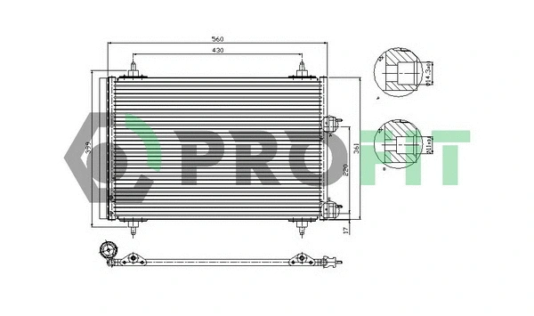 Condenseur, climatisation PROFIT PR 1905C1