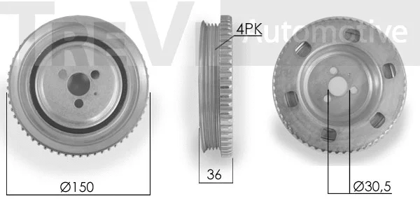 Poulie, vilebrequin TREVI AUTOMOTIVE PC1151