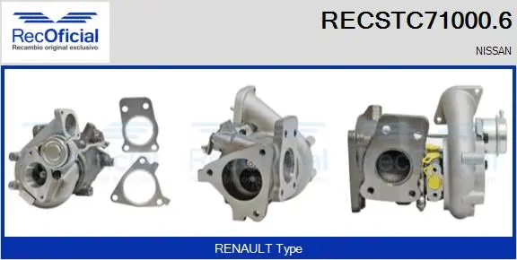 Turbocompresseur, suralimentation RECOFICIAL RECSTC71000.6