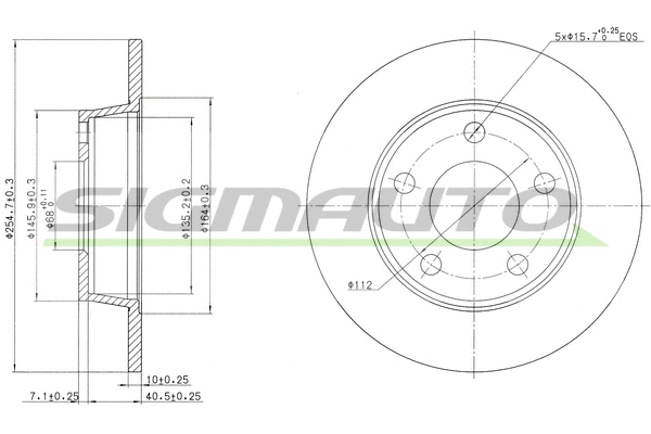 Disque de frein SIGMAUTO DBB177S