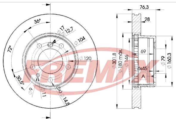 Disque de frein FREMAX BD-2215