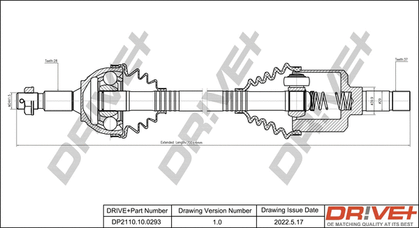 Arbre de transmission Dr!ve+ DP2110.10.0293
