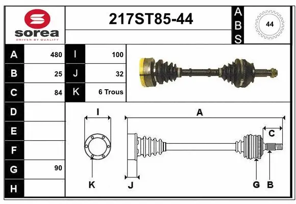 Arbre de transmission STARTCAR 217ST85-44