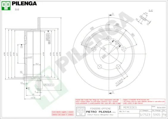 Disque de frein PILENGA 5905