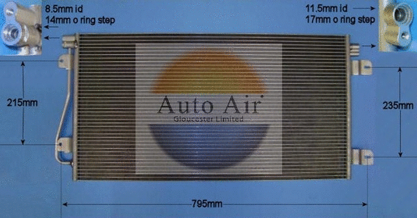 Condenseur, climatisation AUTO AIR GLOUCESTER 16-1370