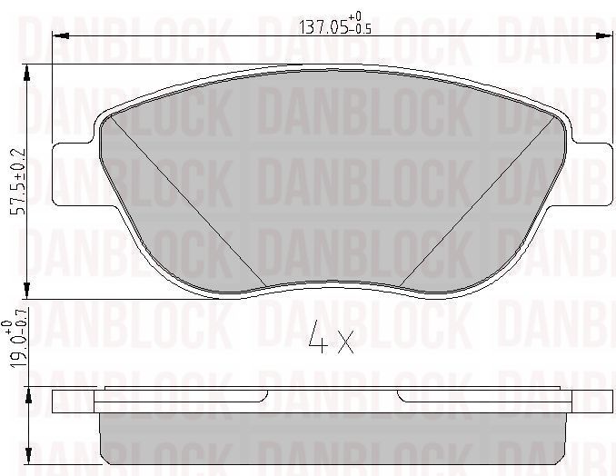 Kit de plaquettes de frein, frein à disque DANBLOCK DB 510961
