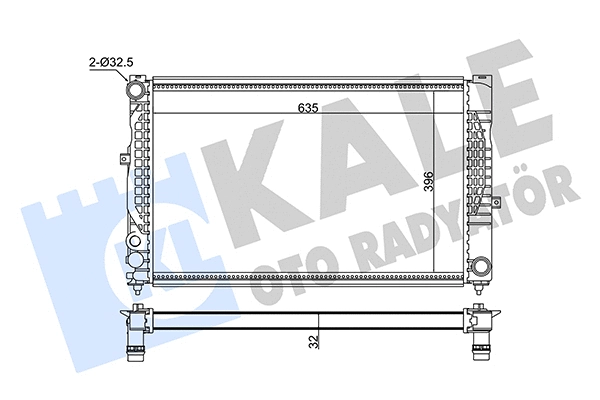 Radiateur, refroidissement du moteur KALE OTO RADYATÖR 348305