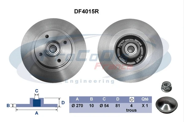 Disque de frein PROCODIS FRANCE DF4015R