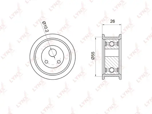 Poulie de tension, courroie crantée LYNXAUTO PB-1025