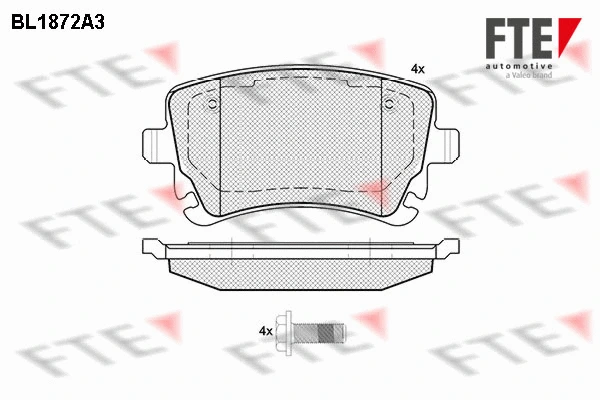 Kit de plaquettes de frein, frein à disque FTE 9010452