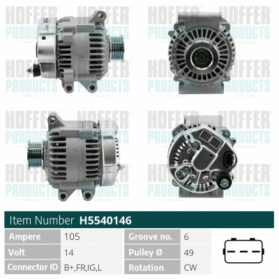 Alternateur HOFFER H5540146
