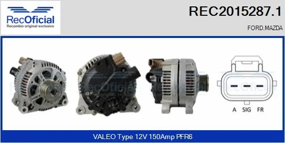 Alternateur RECOFICIAL REC2015287.1