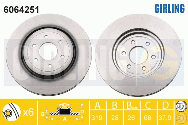 Disque de frein GIRLING 6064251