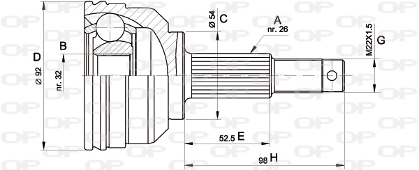 Jeu de joints, arbre de transmission OPEN PARTS CVJ5345.10