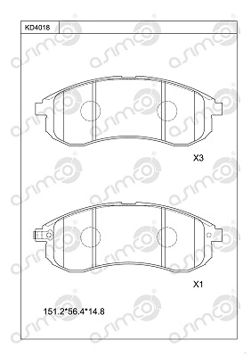 Kit de plaquettes de frein, frein à disque ASIMCO KD4018