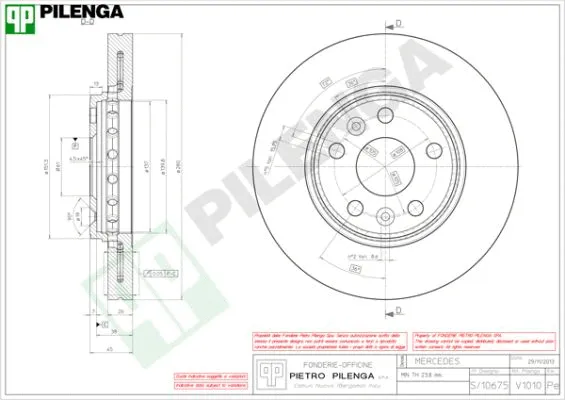 Disque de frein PILENGA V1010