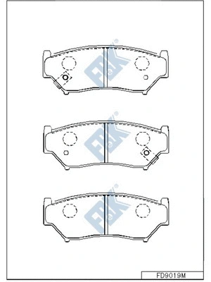 Kit de plaquettes de frein, frein à disque FBK FD9019M