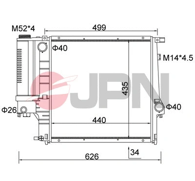 Radiateur, refroidissement du moteur JPN 60C9006-JPN