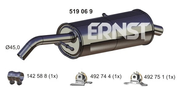 Silencieux arrière ERNST 519069