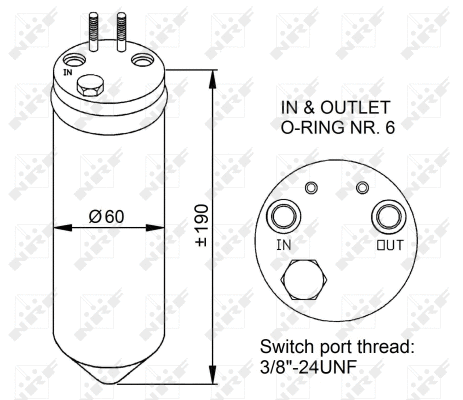 Filtre déshydratant, climatisation NRF 33256