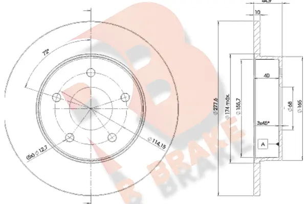 Disque de frein R BRAKE 78RBD24101