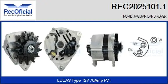 Alternateur RECOFICIAL REC2025101.1