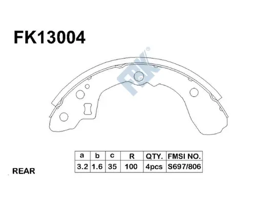Jeu de mâchoires de frein FBK FK13004