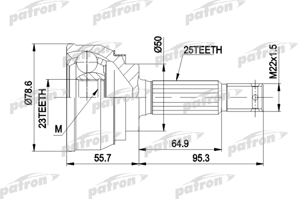 Jeu de joints, arbre de transmission PATRON PCV1104