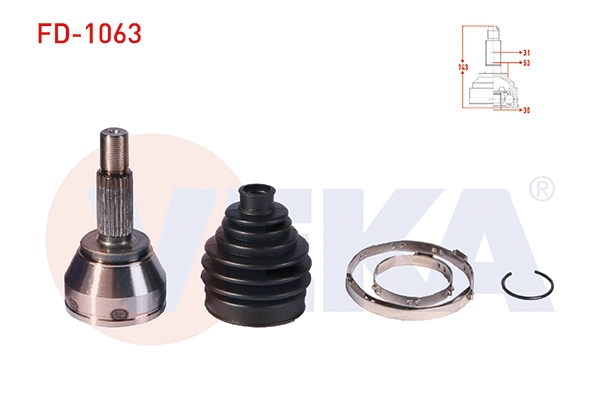 Jeu de joints, arbre de transmission VEKA FD-1063