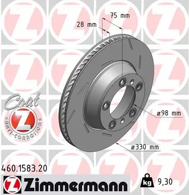 Disque de frein ZIMMERMANN 460.1583.20
