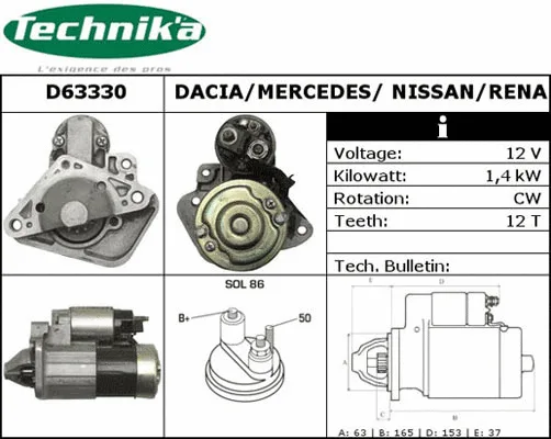 Démarreur Technika D63330