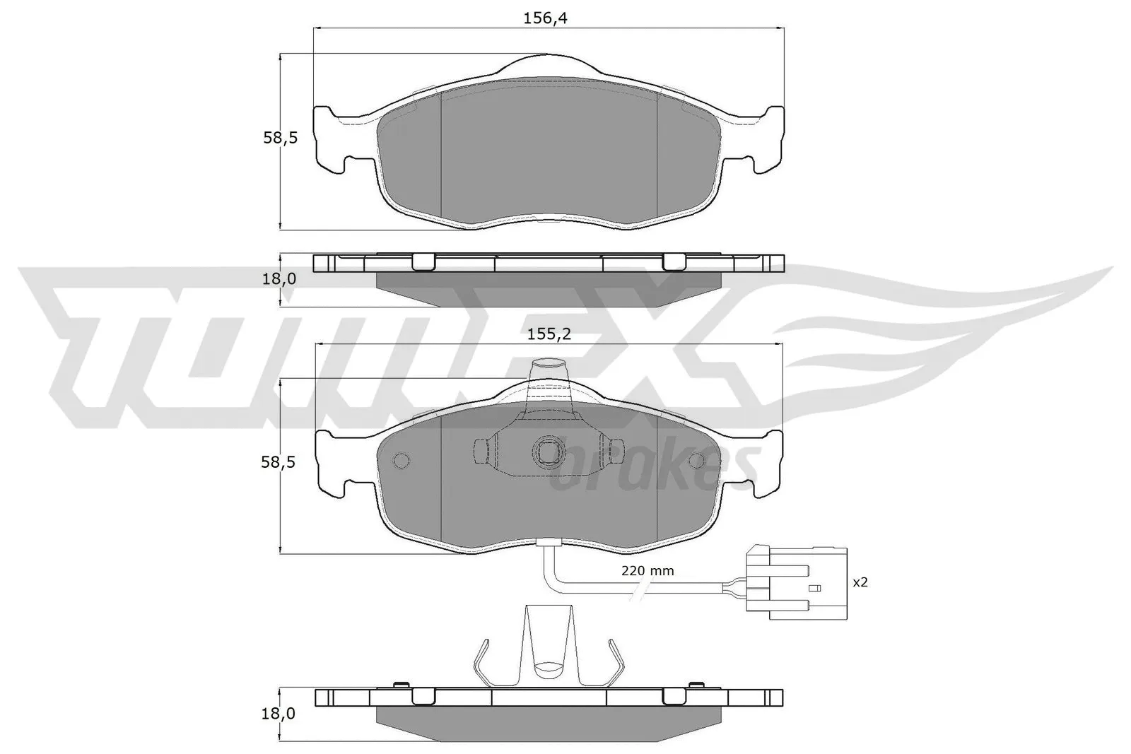 Kit de plaquettes de frein, frein à disque TOMEX Brakes TX 11-191