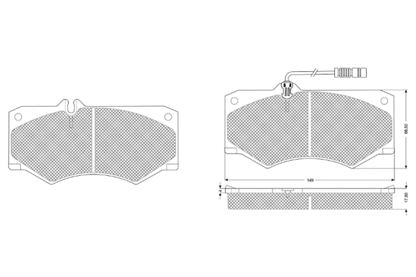 Kit de plaquettes de frein, frein à disque PROCODIS FRANCE PF10201