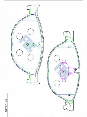 Kit de plaquettes de frein, frein à disque FBK FD14044S