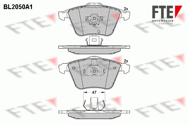Kit de plaquettes de frein, frein à disque FTE 9010636