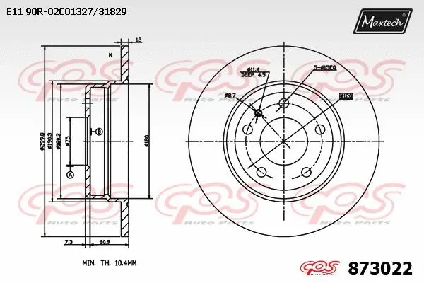 Disque de frein MAXTECH 873022