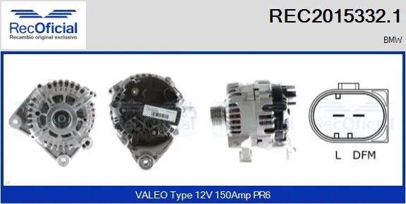 Alternateur RECOFICIAL REC2015332.1
