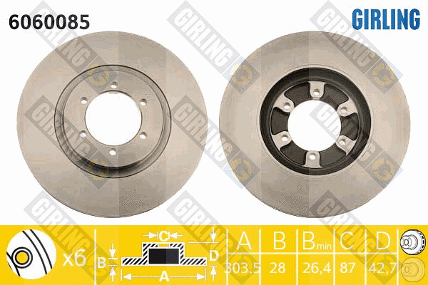 Disque de frein GIRLING 6060085