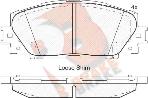 Kit de plaquettes de frein, frein à disque R BRAKE RB1774