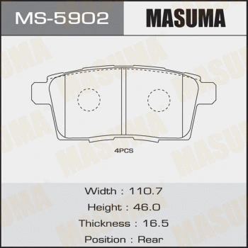Jeu de mâchoires de frein MASUMA MS-5902