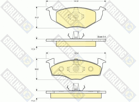 Kit de plaquettes de frein, frein à disque GIRLING 6112742