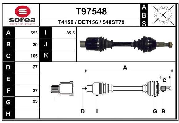Arbre de transmission EAI T97548