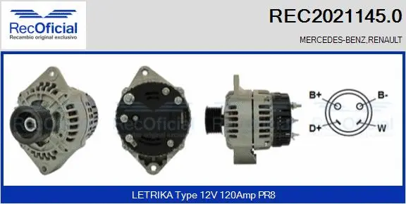 Alternateur RECOFICIAL REC2021145.0