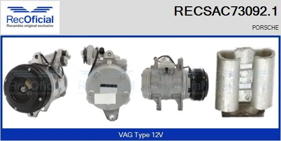 Compresseur, climatisation RECOFICIAL RECSAC73092.1