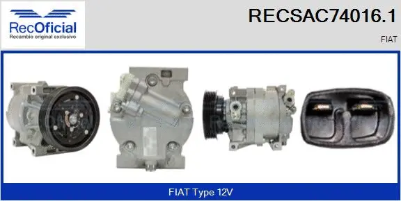 Compresseur, climatisation RECOFICIAL RECSAC74016.1